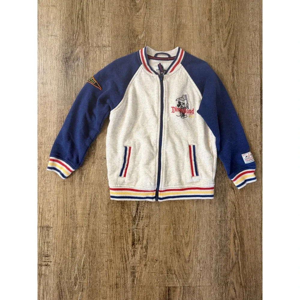 Disney Parks Disneyland Resort Mickey Mouse Varsity Bomber‎ Jacket Gray Blue XS